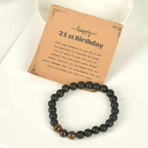 21st Birthday Gifts Bracelet for Him 21 Birthday Gifts for Men Birthday Gift for 21 Year Old Male Son Inspirational 21 Yrs Old Boy Birthday Gifts Bead Bracelets in Saudi Arabia