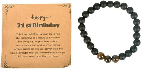 21st Birthday Gifts Bracelet for Him 21 Birthday Gifts for Men Birthday Gift for 21 Year Old Male Son Inspirational 21 Yrs Old Boy Birthday Gifts Bead Bracelets in Saudi Arabia