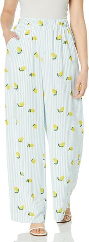 The Drop Women's Lemon Print Silky Pull-On Pants by @carolinecrawford in Saudi Arabia