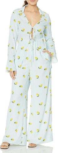 The Drop Women's Lemon Print Silky Pull-On Pants by @carolinecrawford in Saudi Arabia