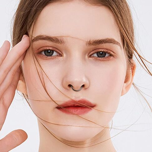 ORAZIO 8 PCS Dangle Septum Rings 16G for Women Horseshoe Septum Clicker Rings CZ Heart Flower Cartilage Helix Earring Daith Hoop Nose Rings Septum Piercing Jewelry 8MM 10MM in Saudi Arabia