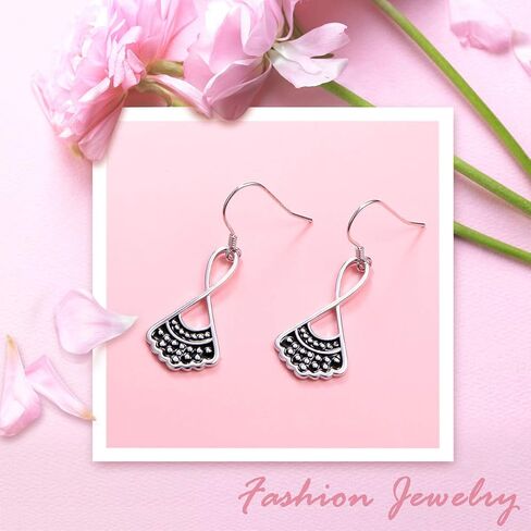 Sterling Silver RBG Dissent Collar Earrings Dangle Drop Stud Jewelry Gifts for Women Fan of Ruth Bader Ginsburg in Saudi Arabia