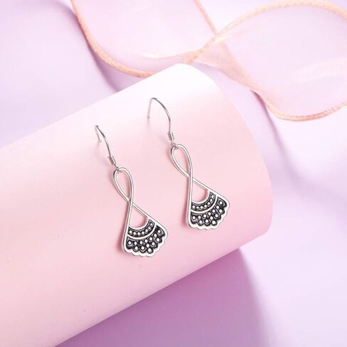Sterling Silver RBG Dissent Collar Earrings Dangle Drop Stud Jewelry Gifts for Women Fan of Ruth Bader Ginsburg in Saudi Arabia