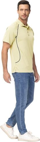 قميص بولو رجالي من YuKaiChen بأكمام قصيرة وقمصان جولف كلاسيكية مع تصميم مزخرف بالخياطة in Kuwait