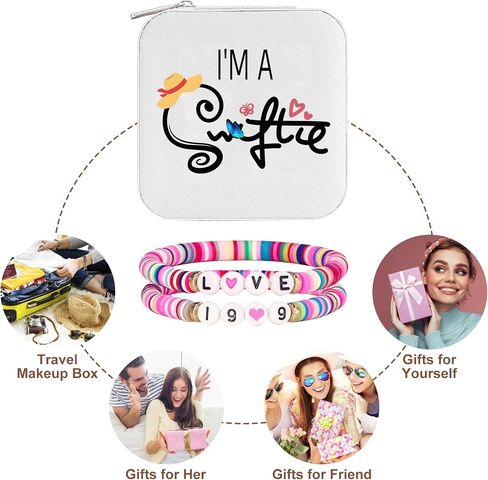 Fashion Jewelry Box Gift for Girl,Travel Jewelry Case for Women,Personalized Travel Jewelry Case with Bracelets for Fans,Blue Travel Jewelry Box | Mother’s Day Birthday Gifts for Women in Saudi Arabia