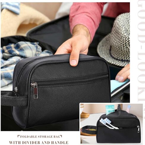 Abbylike 9 Pcs Toiletry Bag for Men Big Travel Bag Mens Shaving Bag Water Resistant Make up Cosmetic Bag for Men Room Toiletries Accessories Organizer Door Essentials(Black) in Saudi Arabia