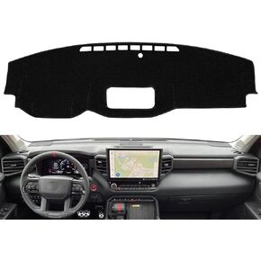 Dash Cover Mat Custom Fit for Toyota Tundra 2022 2023 2024 Without HUD, Dashboard Cover Pad Carpet Protector (Black) F141