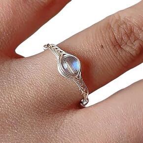 Moonstone ring sterling silver rings for women anillos de plata 925 para mujer handmade by GRB ROY (5)
