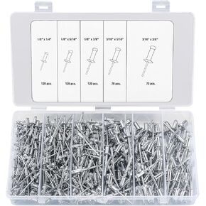 مجموعة متنوعة من المسامير البوب ​​500 قطعة، مسامير برشام ألومنيوم عمياء، مسامير برشام عمياء متنوعة، 1/8 بوصة × 1-1/4 بوصة، 1/8 بوصة × 5/16 بوصة، 1/8 بوصة × 3/8 بوصة، 3/ 16 بوصة × 5/16 بوصة، 3/16 بوصة × 3/8 بوصة in Kuwait
