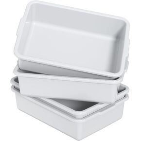 Melontray 13 L Plastic Kitchen Bus Tubs, 4 Pack Restaurant Bus Bin, Light Gray