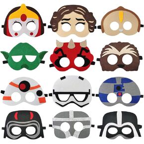 12 قطعة من أقنعة الحفلات من OU RUI، مستلزمات الحفلات ذات طابع Galaxy Wars، دعامات لحفلات أعياد الميلاد للأولاد والبنات in Kuwait