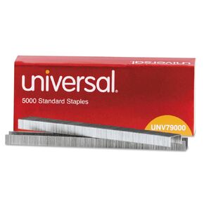 Universal 79000 Standard Chisel Point 210 Strip Count Staples, 5,000/Box
