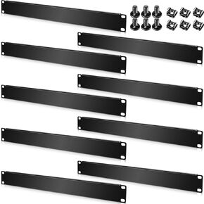 Leinuosen 20 Pcs Blank Panel Metal Rack Mount Filler Panel Flat Disassembled Metal Panel Blank Rack Mount Panel Spacer for 19 Inch Server Rack Network Cabinet or Enclosure, Black (1U)