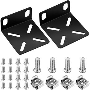 Pelopy Rack Mount Kit Compatible with 17.3 Inch Wide Switches, Adjustable Rack Ears Universal Rack Mount Brackets Compatible with Netgear/Buffalo Tech/Dell/D-Link/Linksys/TRENDnet Products