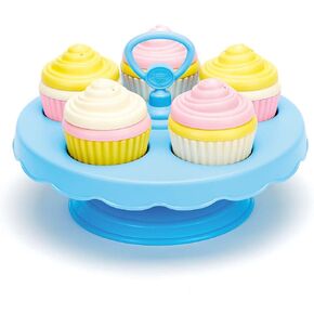 Green Toys Cupcake Set - 16 Piece Pretend Play, Motor Skills, Language & Communication Kids Role Play Toy. No BPA, phthalates, PVC. Dishwasher Safe, Recycled Plastic, Made in USA.