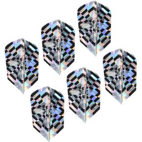 M METERXITY 6 Pack Slim Dart Flights - PET Dart Accessories, Apply to Darts Game/Party/Entertainment (Silver Tone)