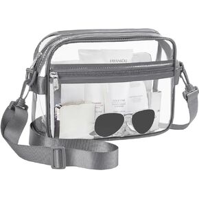 BAGAIL Clear Bag Stadium Approved Cross-Body Shoulder Messenger Bag ClearPurse with Adjustable Strap
