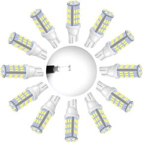 مصابيح JEFLYM C921 921 912 LED RV، أبيض فائق السطوع T10 194 168 175 3014 42-SMD LED بديل 12 فولت RV مقطورة تخييم قارب جذع داخلي أضواء ترخيص خريطة القبة (12 قطعة)