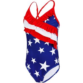 American Trends Girls' Swimwear Girls One Piece Swimsuits Ruffle Kids Bathing Suits for Girls