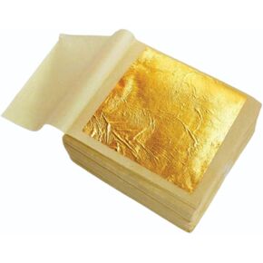 L.A. Gold Leaf Pure Gold Leaf/Gold waraq 2x3 inch (50.pcs) Sheet 24K Gold Leaf Leaves Foil Finest Gold Leaves Food Gilding Facial Beauty Spa Size