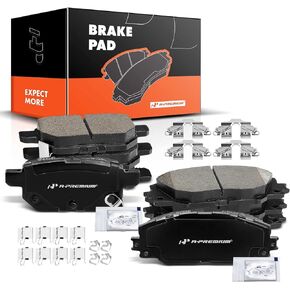 A-Premium Front and Rear Ceramic Disc Brake Pads Set Compatible with Select Pontiac, Scion and Toyota Models - Vibe 2009-2010, xB 2008-2015, Corolla 2009-2011/2014-2019, Matrix 2009-2014, 8 Pcs