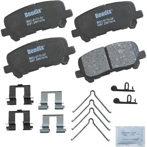 Bendix Priority 1 Ceramic Rear Disc Brake Pad Set for Acura MDX 2013-2007, ZDX 2013-2010, Honda Odyssey 2016-2011, Pilot 2015-2009 - (CFC1281)