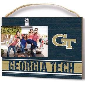 KH Sports Fan Team Color Georgia Tech Yellow Jackets Clip Photo Frame, Holds 4x6 Photo, Yellow Jackets Gifts and Home Decor; Display Your Team Spirit with This Georgia Tech Picture Frame