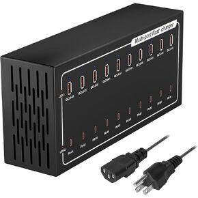 400W USB C Charging Station,20 Port USB c Charging Station-Fast Charger Block - Multiple Devices Support PD 3.0/PPS/QC 4+/QC 3.0/MTK PE+1.1 and MTK PE+2.0 for iPhone iPad Android Galaxy