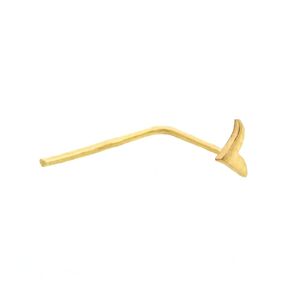 Indian Nose Stud, Gold Plated Bird Nose Ring Piercing, Fits also Tragus, Cartilage, Helix Earring, 20g, Handmade Piercing Jewelry