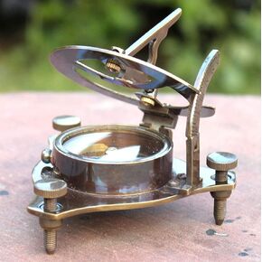 RIYLBEX Vintage Antique Style Brass Sundial Compass Maritime Nautical Compass Desk Decor