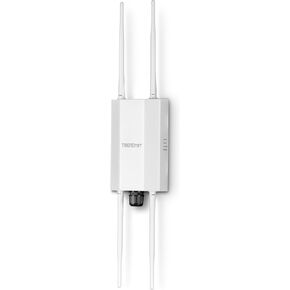 TRENDnet 5 dBi WiFi 6 AX1800 Outdoor PoE+ Omni Directional Access Point, TEW-941APBO, Point-to-Point and Point-to-Multi-Point Bridge, IP67 Weather Rated Housing, PoE+ Powered, White
