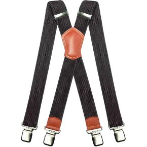 JEMYGINS Mens Suspender with Very Strong Metal Clips 3.8cm Wide Heavy Duty Suspender