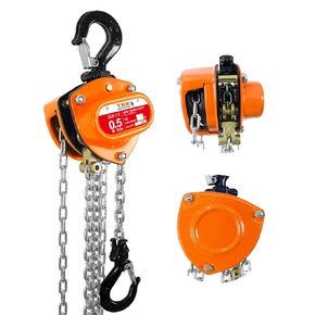 TKK 550lbs Chain Hoist 1/4 Ton - 10FT Chain Mini Hand Hoist, Heavy Duty Pulley Hoist, and 2 Hooks for Garages, Warehouses, and Automotive Tasks