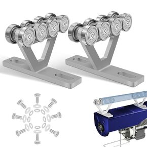 Hoist Trolley for PA200-1000 Electric Hoist 8 Wheels Trolley Assembly Rollers for Use with Unistrut 1-5/8" or Taller Strut Channels Silent Trolley Roller for Overhead Garage Lift System 2 Pack