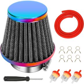 HIAORS 38mm Air Filter for GY6 49cc 50cc 70cc 90cc 110cc 125cc 150cc SSR70 XR50 CRF50 Trail 70 TTR90 TTR110 KLX110 Pit Dirt Bike Taotao Coolster Apollo Moped Scooter ATV Quad Motorcycle Parts Rainbow