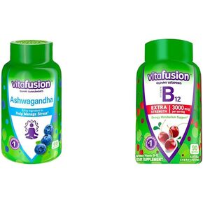 Vitafusion Ashwagandha Gummies –Clinically Shown Adaptogen Sensoril Ashwagandha 125mg Per Serving – Help Manage Stress – Chewable Gummy Vitamins/ Alternative to Liquid Capsules Drops Powder, 60 Count