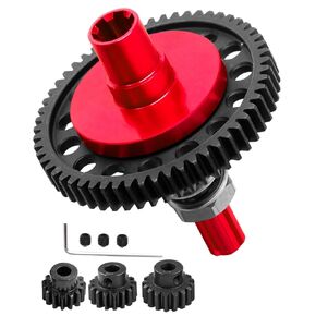 hopsupRC 7075 Metal Spur Gear Slipper Clutch 57T(32dp) with 3.175mm Pinion Gear Sets (15T/16T/17T) Upgrades for 1/10 4x4 Granite/Senton/Big Rock/Vorteks 3s & 550,Kraton/Outcast 4S,1/8 Typhon 3s,Red