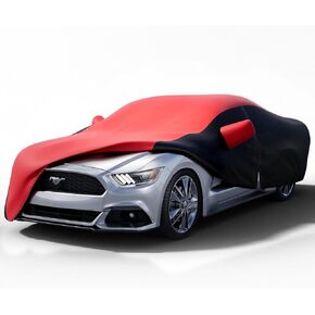 KAKIT Waterproof Car Cover for 1996-2004 C5 Stingray, Custom Fit C5 Cover No Faded UV Resistant for Chevy Corvette Outdoor/Indoor (Red & Black Combo)