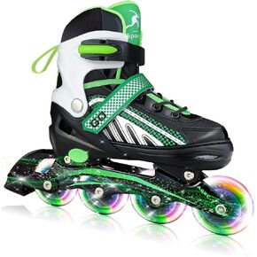 PLIIMONA Inline Roller Skates for Boys, Girls Inline Skates Adjustable, Inline Skates for Kids Ages 6-12, with Light Up Wheels