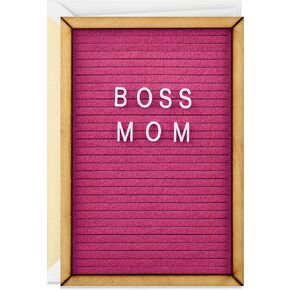 Hallmark Signature Mothers Day Card (Boss Mom Felt Letterboard)