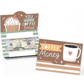 Big Dot of Happiness But First, Coffee - Cafe Themed Party Money And Gift Card Holders - Set of 8