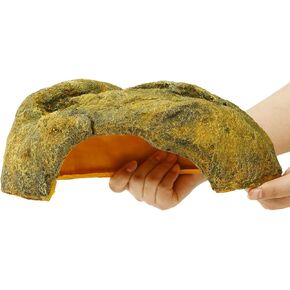 PAMUNULA Extra Large Reptile Rock Hide Cave Bearded Dragon Hideout Turtle Basking Platform Ramp Hiding Habitat Aquarium Tank Decor for Leopard Gecko Lizards Turtle Snakes Crab