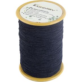 KONMAY Elastic Sewing Thread for Sewing Machine, 1100 Yards 0.5mm Black&White Elastic Sewing Thread for Shirring, Smocking, Gathering, Stretchy Strings for Bracelets