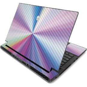 MightySkins Carbon Fiber Skin for Alienware m17 R2 (2019) - Butterfly Party | Protective, Durable Textured Carbon Fiber Finish | Easy to Apply, Remove, and Change Styles | Made in The USA