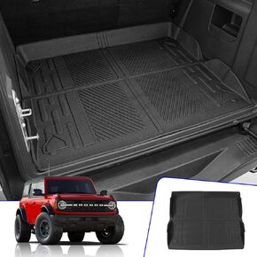 Rongtaod Floor Mats Compatible with 2021-2024 Ford Bronco 4 Door Trunk Mat Cargo Mat Cargo Liner All Weather Back Seat Cover Protector 2023 Bronco Accessories (Set of 9 Mats)