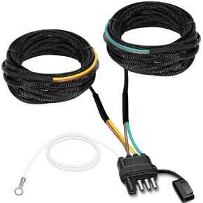 22FT 4 Pin 5 Wire Trailer Wiring Harness,Wishbond Trailer Light Kit 5 Wire 4 Pin Harness Trailer Connector Wire Plug for Both-Side Taillights of Rewiring Trailer RV Boat
