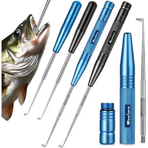 Realure Fishing Hook Quick Removal Device Descending 2 Sizes Fish Hook Remover Tool Kit Set for Saltwater Security Extractor, Fishhook Unhooking Stainless Steel Magnetic Release Accessories