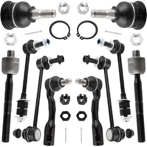 YMAUGP 10pcs Front Stabilizer/Sway Bar End Link Ball Joint Outer Inner Tie Rod End Link for Toyota Tundra 2003-2006 RWD / 2WD K80598 K90680 K90255 ES80381 ES80382 EV800444