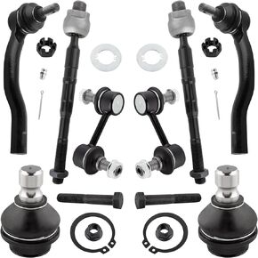 YMAUGP Inner Outer Tie Rod Front Sway Bar Lower Ball Joint for Nissan Amada 2005-15/ Tian 2004-15/ Pathfinder Armada 2004, for INFINITI QX56 2004-10, K750146 ES800031 ES800032 EV800216 K80647-8pc Set