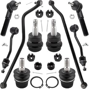 YMAUGP 10pcs Front Ball Joints Track Bars Sway Bar End Links Outer Tie Rod Ends for Jeep Wrangler 1997 1998 1999 2000 2001 2002 2003 2004 2005 2006 Fit 4WD only DS1461 DS1235 K3197 K3161 K3134 ES3096